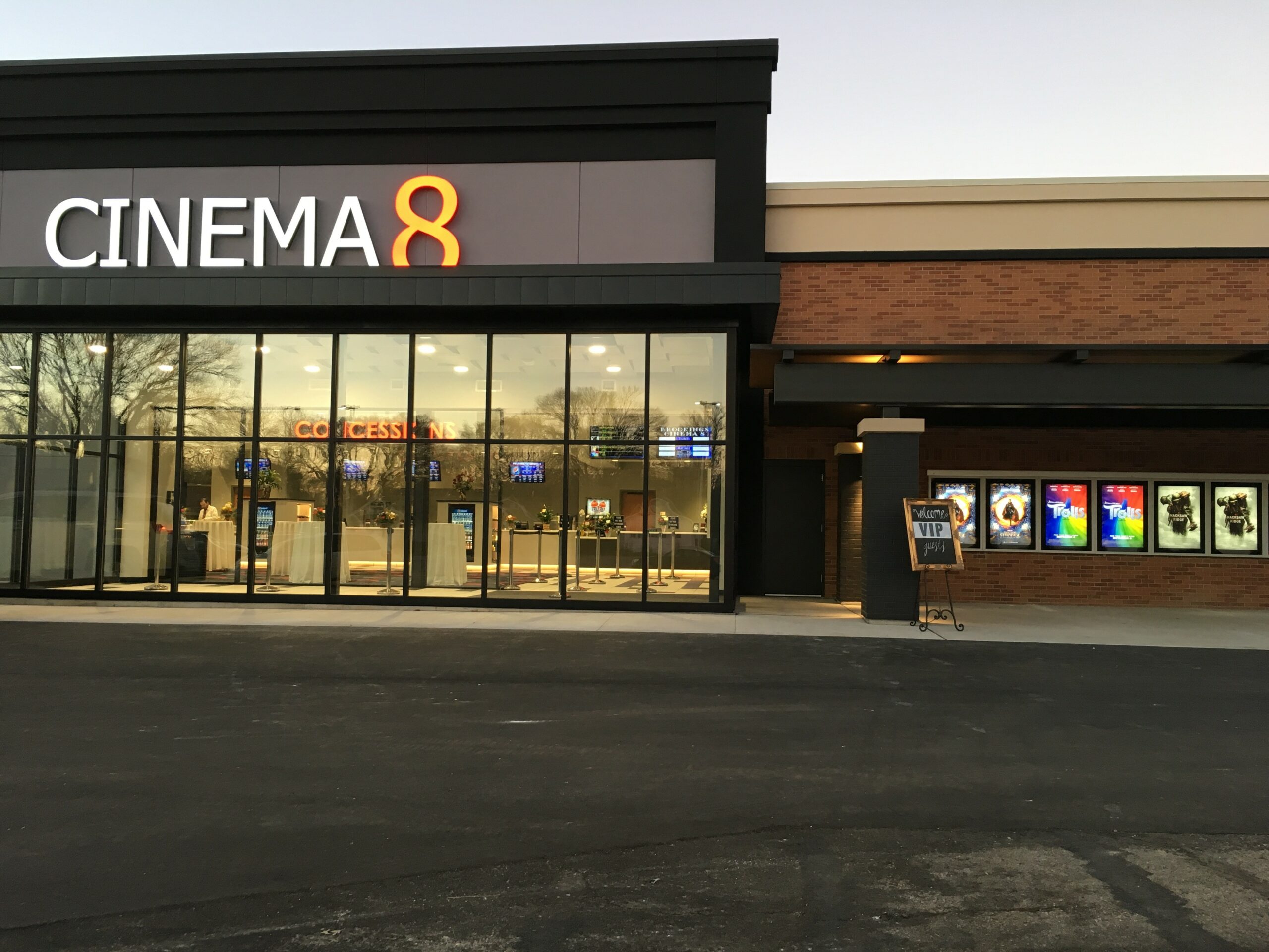 The exterior of Cinema 8, the movie theatre in Brookings