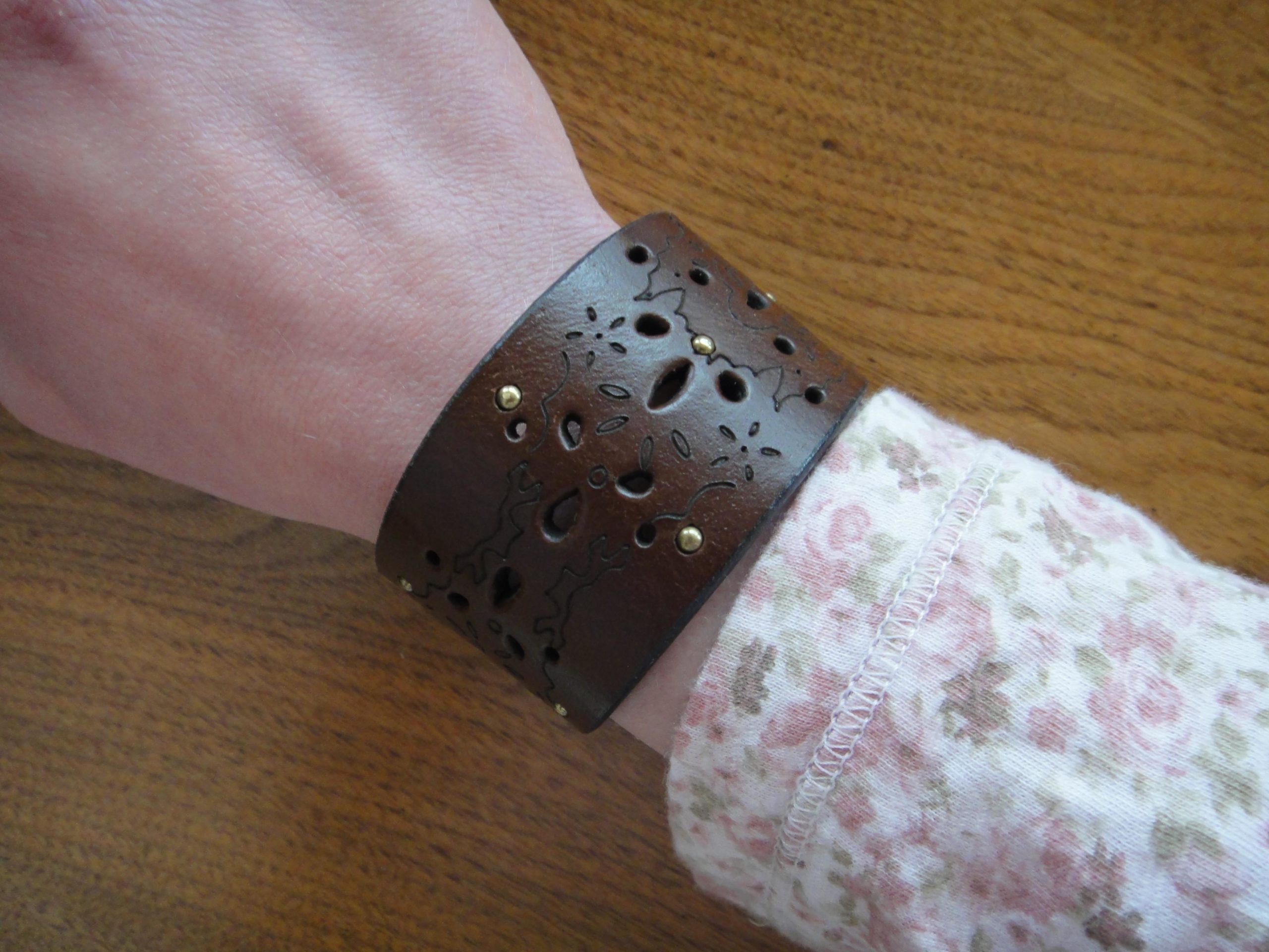 Leather Cuffs with Mama Peacock