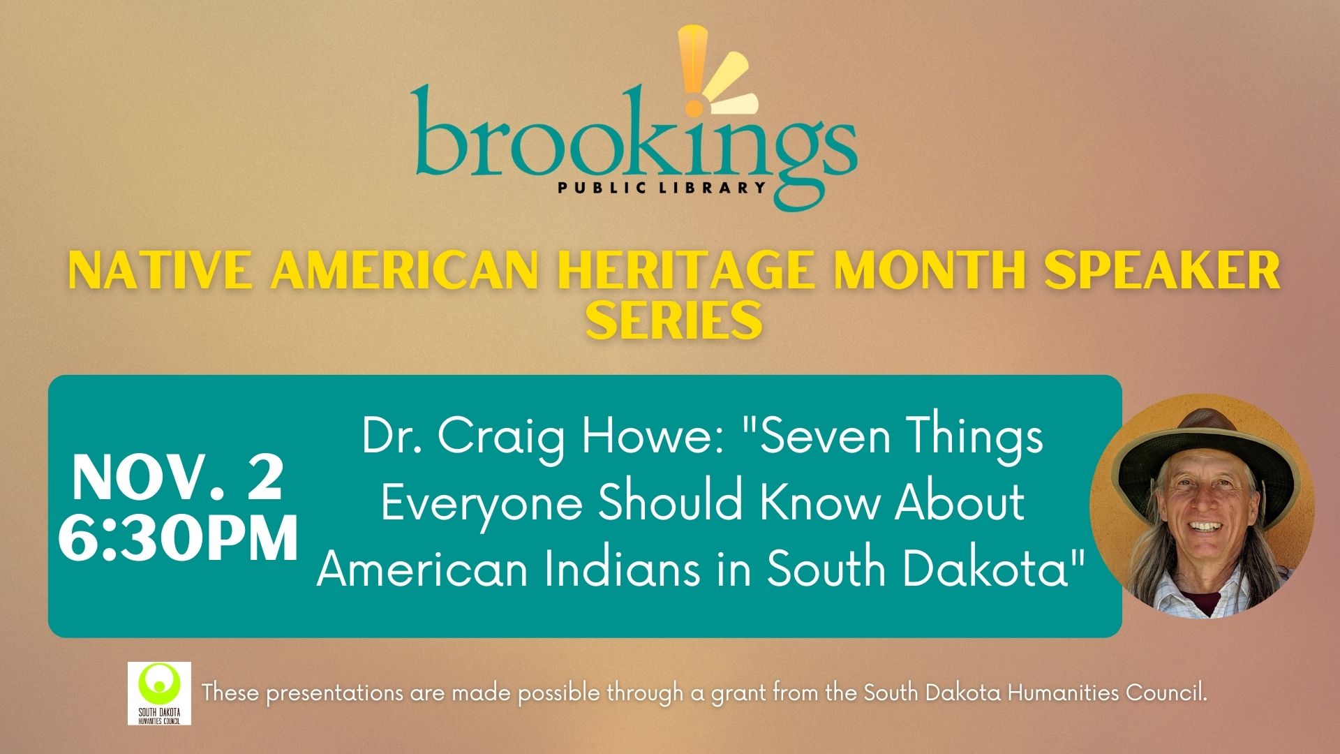 Native American Heritage Month Speaker Series- Craig Howe