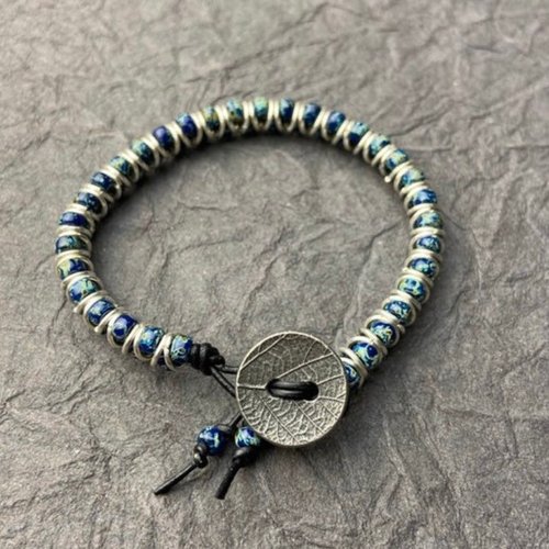 Custom Zig Zag Bracelet with MaMa Peacock