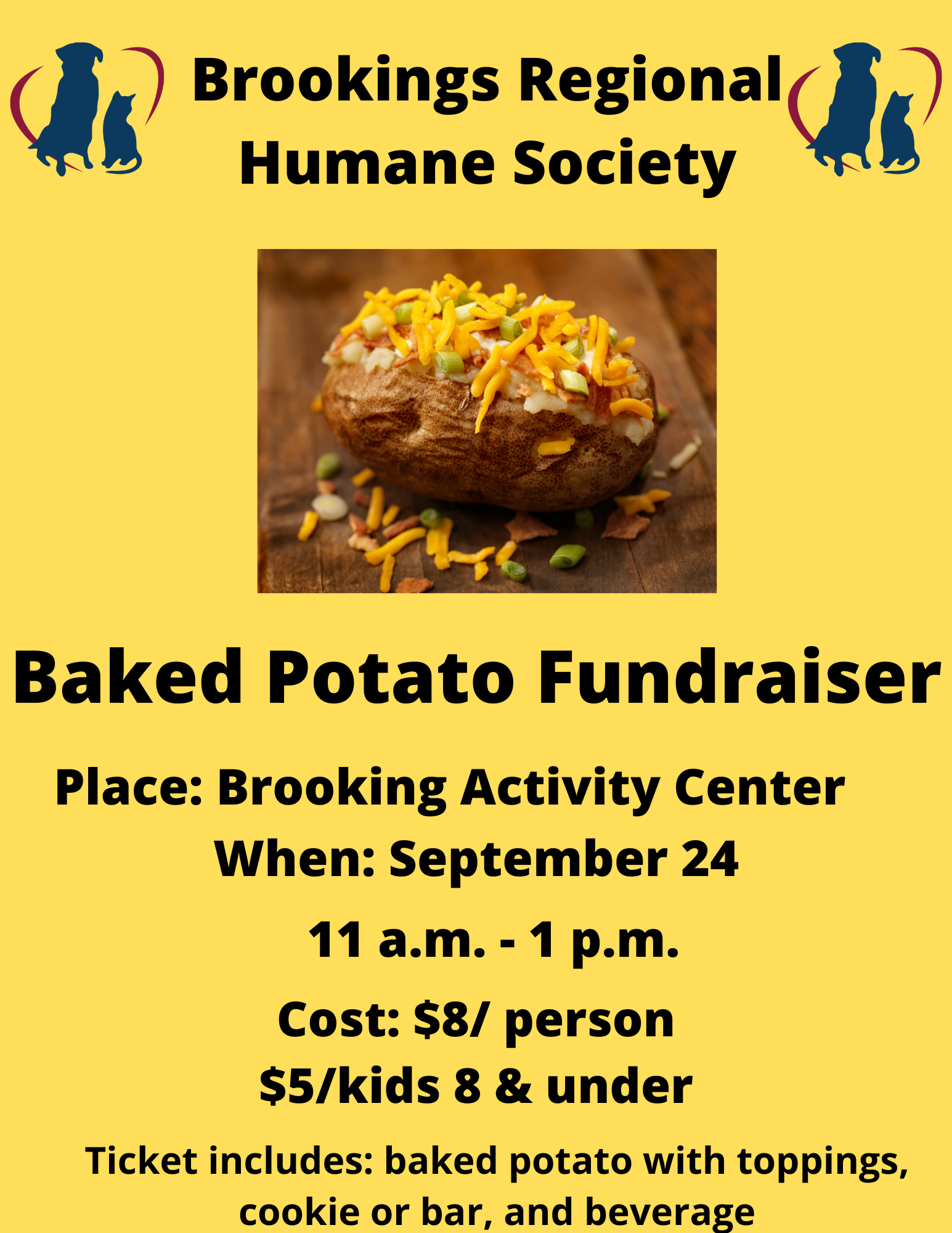 Brookings Regional Humane Society Baked Potato Fundraiser