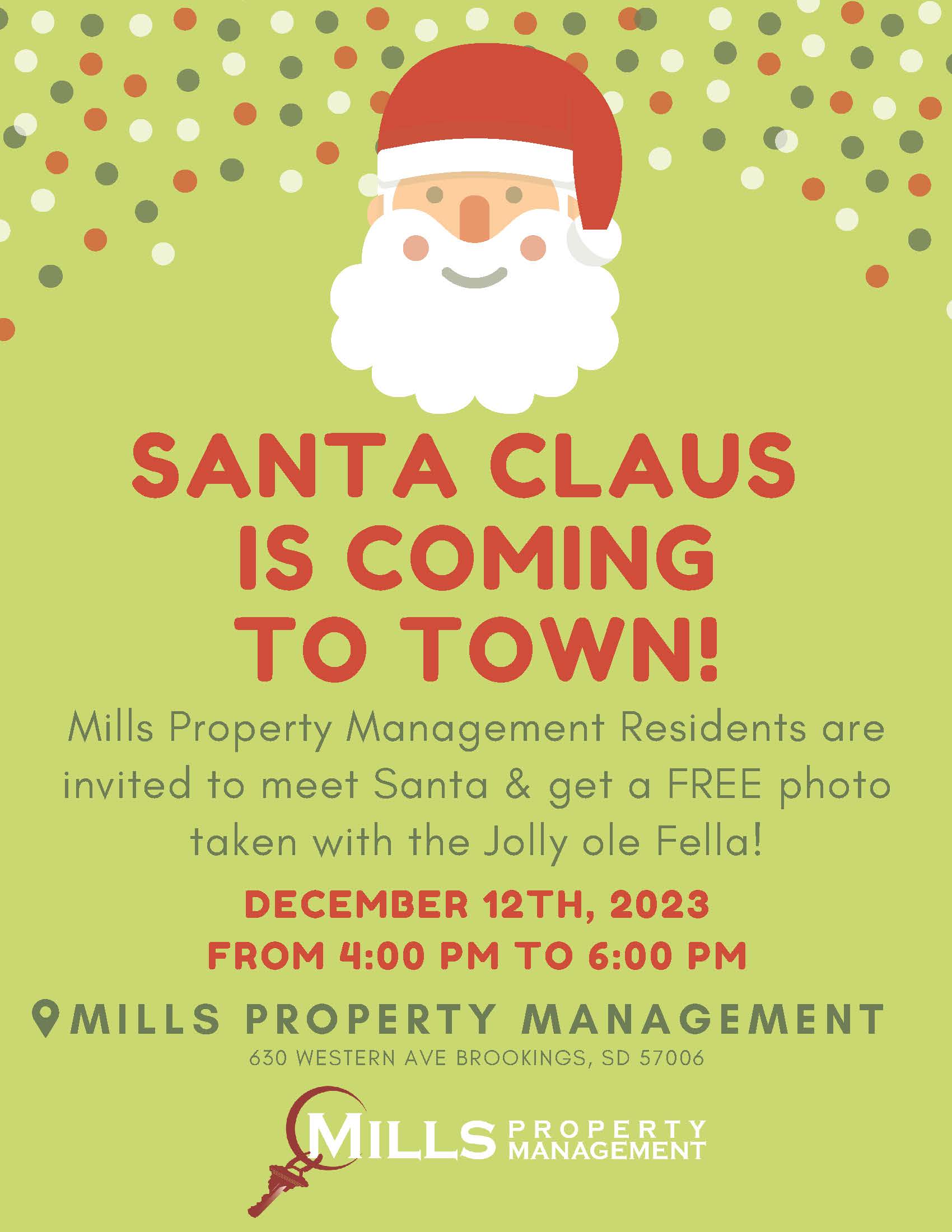 Santa is Coming to Mills Property Management!