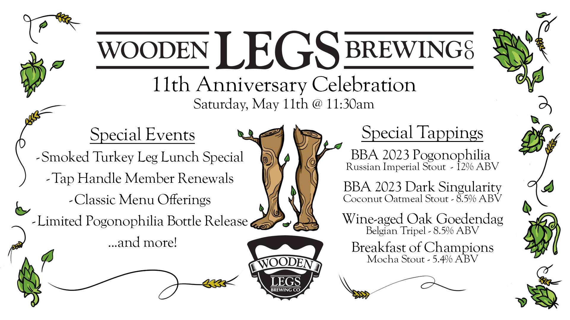 Wooden Legs Brewing Company’s 11th Anniversary Celebration