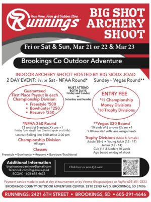 Runnings Big Shot Indoor Archery Shoot