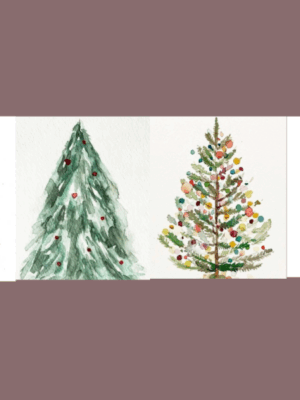 Watercolor Christmas Trees